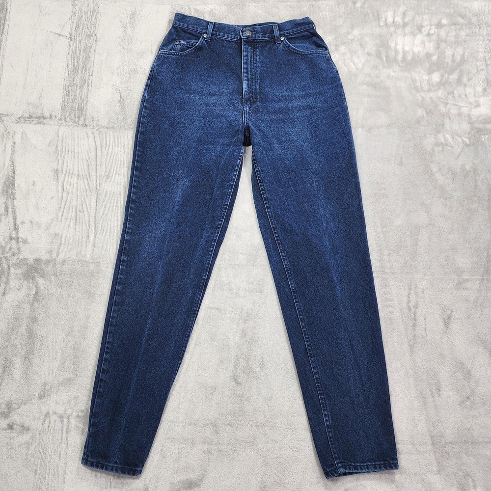 Vintage Lee Jeans Womens 16 LONG Blue High Rise‎ Tapered Dark Wash Denim Casual